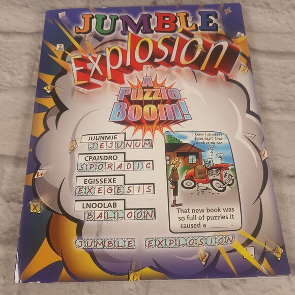 Lot of 3 Jumble Puzzle Book Word Games Brain Teaser Kingdom Explosion Vacation - Picture 8 of 16